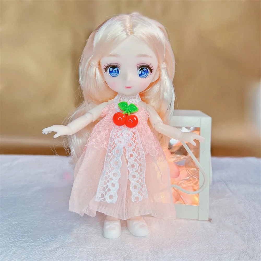 Ball Jointed Body 16cm Anime Eyes Toys Dolls Fashion 1/8 Colorful Kawaii Bjd Doll Kawaii Lovely Cute Bjd Anime Doll Accessories