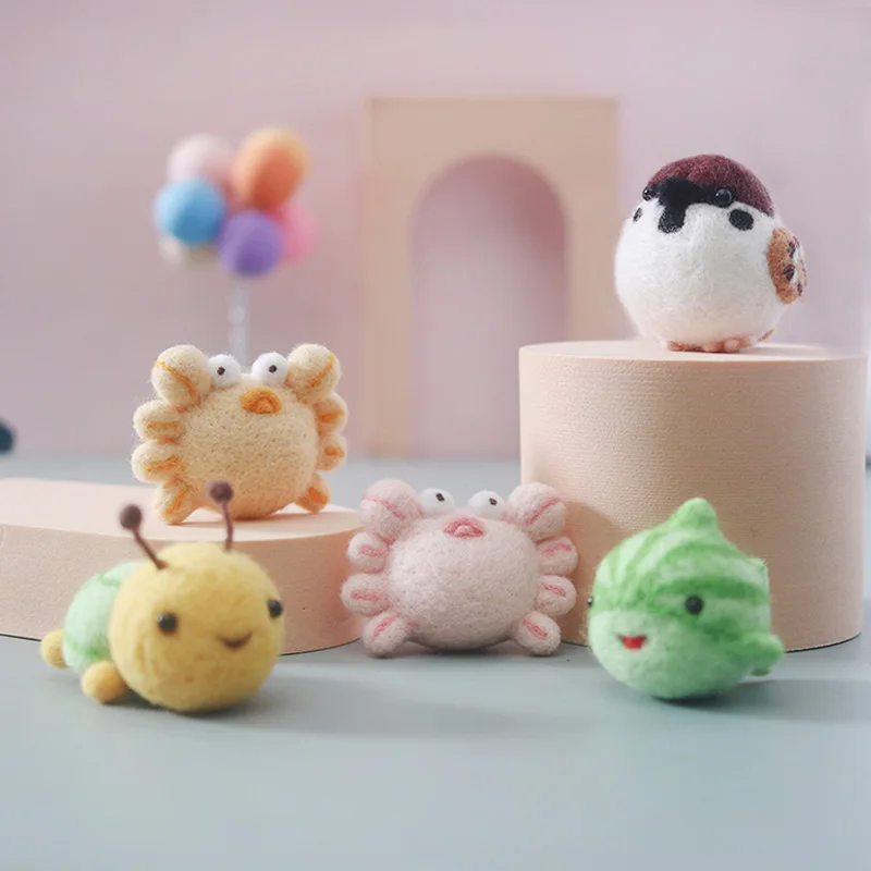Funny Sparrow Bird Handmade Wool Needle Felting Kit Sparrow Felt Material Kit For Handmade DIY Beginner Gift No Finish