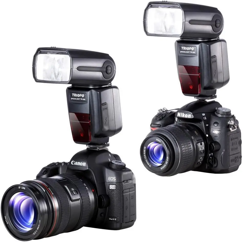 Фото Triopo TR-988 TTL Высокоскоростная синхронизация профессиональная фотовспышка Speedlite для Canon и Nikon 6D 60D 550D 600D цифровые SLR-камеры №3