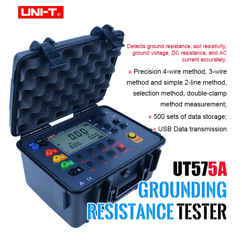 

UNI-T UT575A Digital Double Clamp Grounding Resistance Tester ground resistance/soil resistivity meter 0.01Mohm~30Kohm