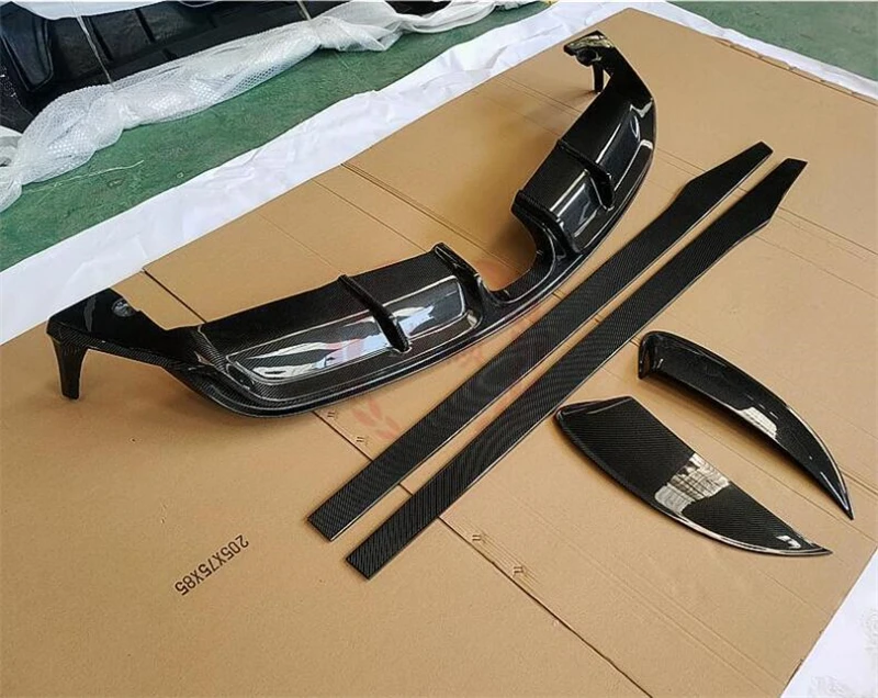 For Porsche Boxster 981 2013-2016 Real Carbon Fiber Front Lip Rear Diffuser Body Side Skirt Kit Vent Cover Trunk Spoiler Refits - - Racext 25