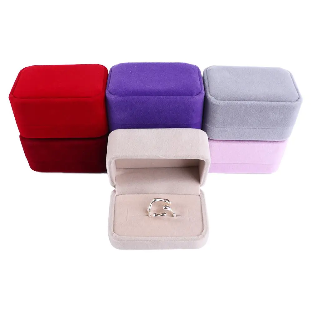 

Ring Holder Velvet Earring Storage Gift Packaging Box Jewelry Box Ring Storage Box Pair Rings Case Earring Display Case