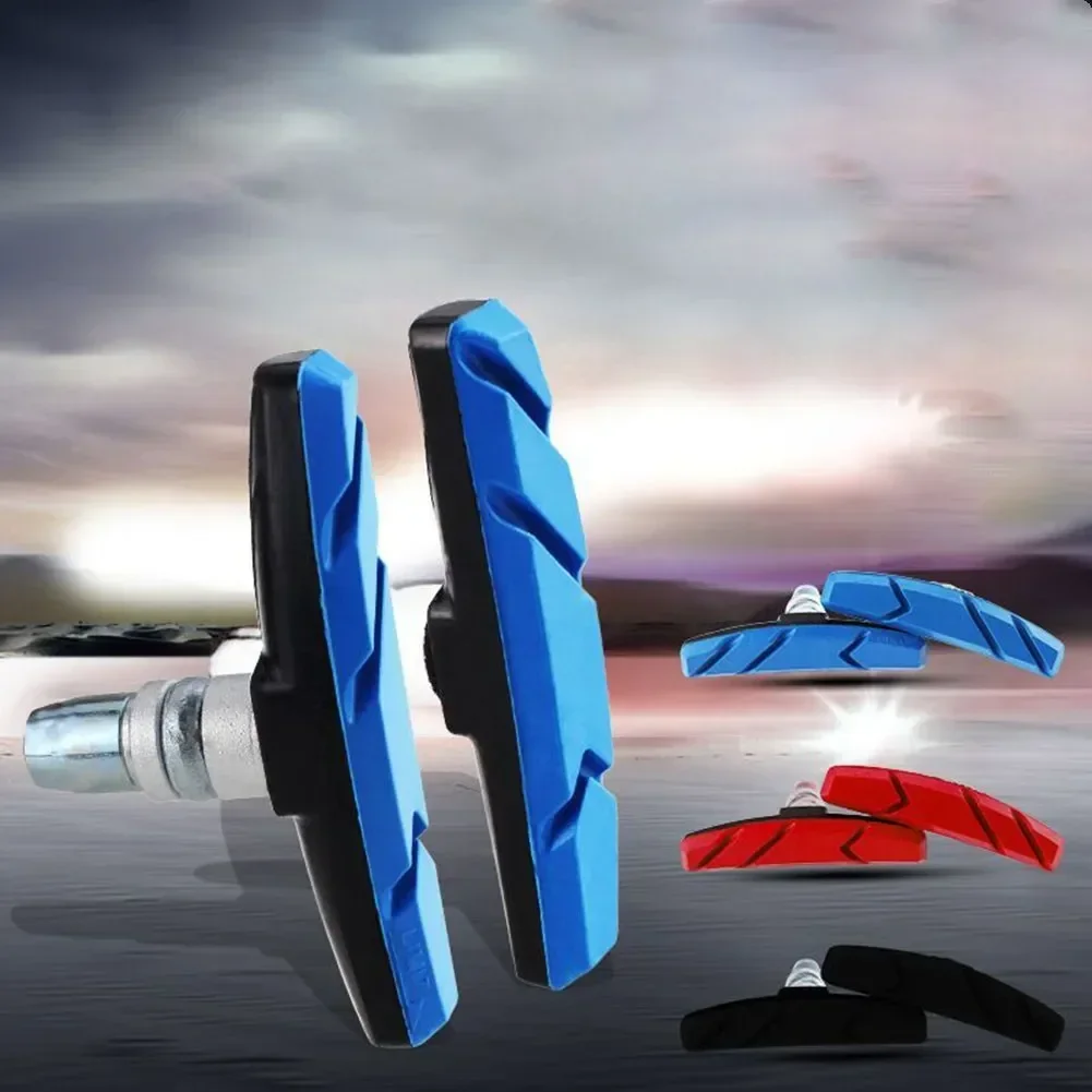 A Pair Bicycle Silent Brake Pads Cycling V Brake Holder Pads Rubber Pad for Long-lasting Performance
