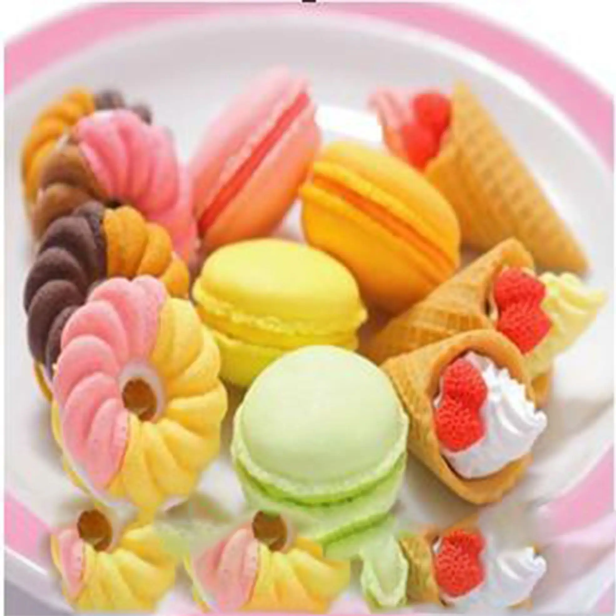 Kawaii Rubber Eraser Macaron Donut Dessert Shape Creative Cartoon Pencil Erasers For Kids Writing Drawing Office Stationery pencil eraser