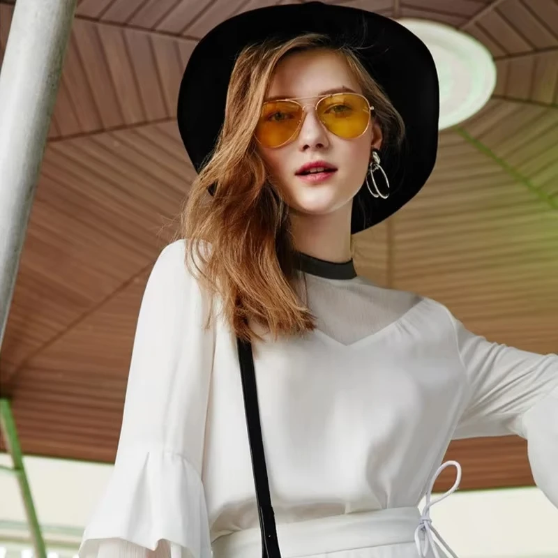 Driving Glasses Night Vision Sunglasses Pilot for Women Men Clear Lens