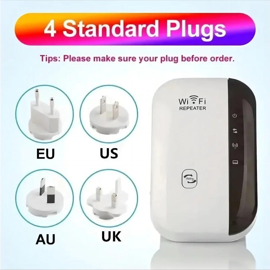 Wifi Repeater Wireless Signal Amplifier Extended Network Enhancer EU US Home Router 300m Thro Image 6