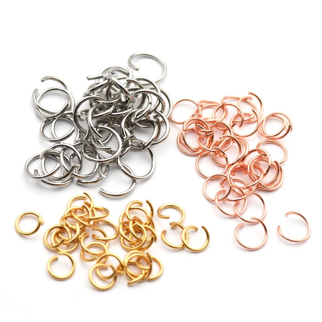 100pcs Stainless Steel Jump Rings 6mm Split Rings Handmade Necklace Bracelet  Connect Component Open Rings For