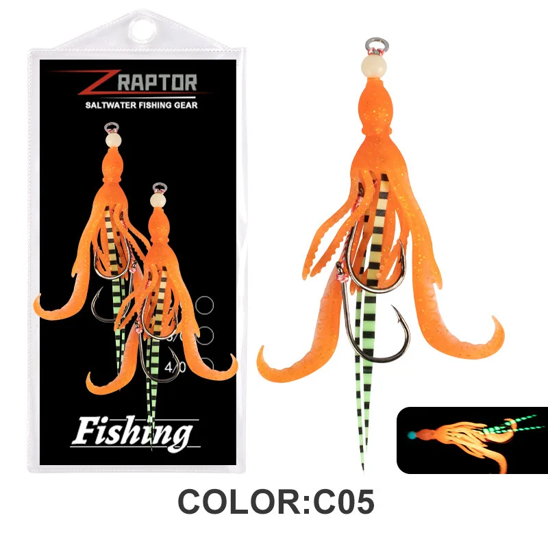 2Pairs/lot BKK 13# INCHIN Hook Squid Jigging Assist Fishing Hook Rubber  Skirts Pike Hooks Octopus Fish Hooks Tai Kabura - AliExpress