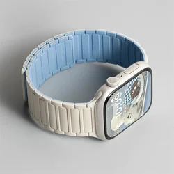 Magnetic Silicone Strap for Smartwatches - Stylish and Durable Design (Mibai Mist Blue)