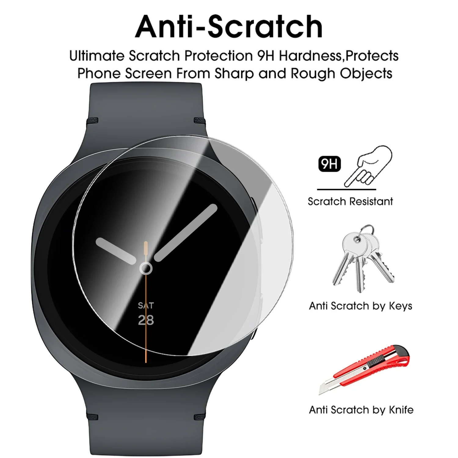 Anti-peeping 9H Hardness Protective Film For Samsung Galaxy Watch 8 40/44mm Classic 46mm Ultra 47mm (2024/2025) Tempered Glass