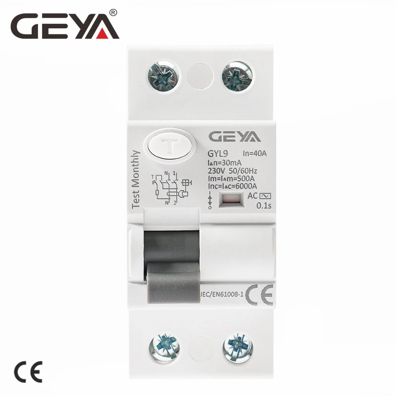 Geya GYL9 acタイプrccb残留電流回路ブレーカac elcb 2ポール25A 40A 63A 80A 100A rcd  6KA|ブレーカー| - AliExpress