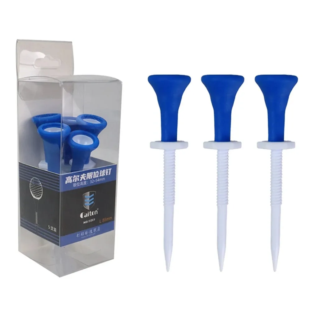 

5Pc/Box Golf Tees Plastic Adjustable Height Strong Stability Golf Ball Holder More Durable for Golfers Practice Golf Accessories