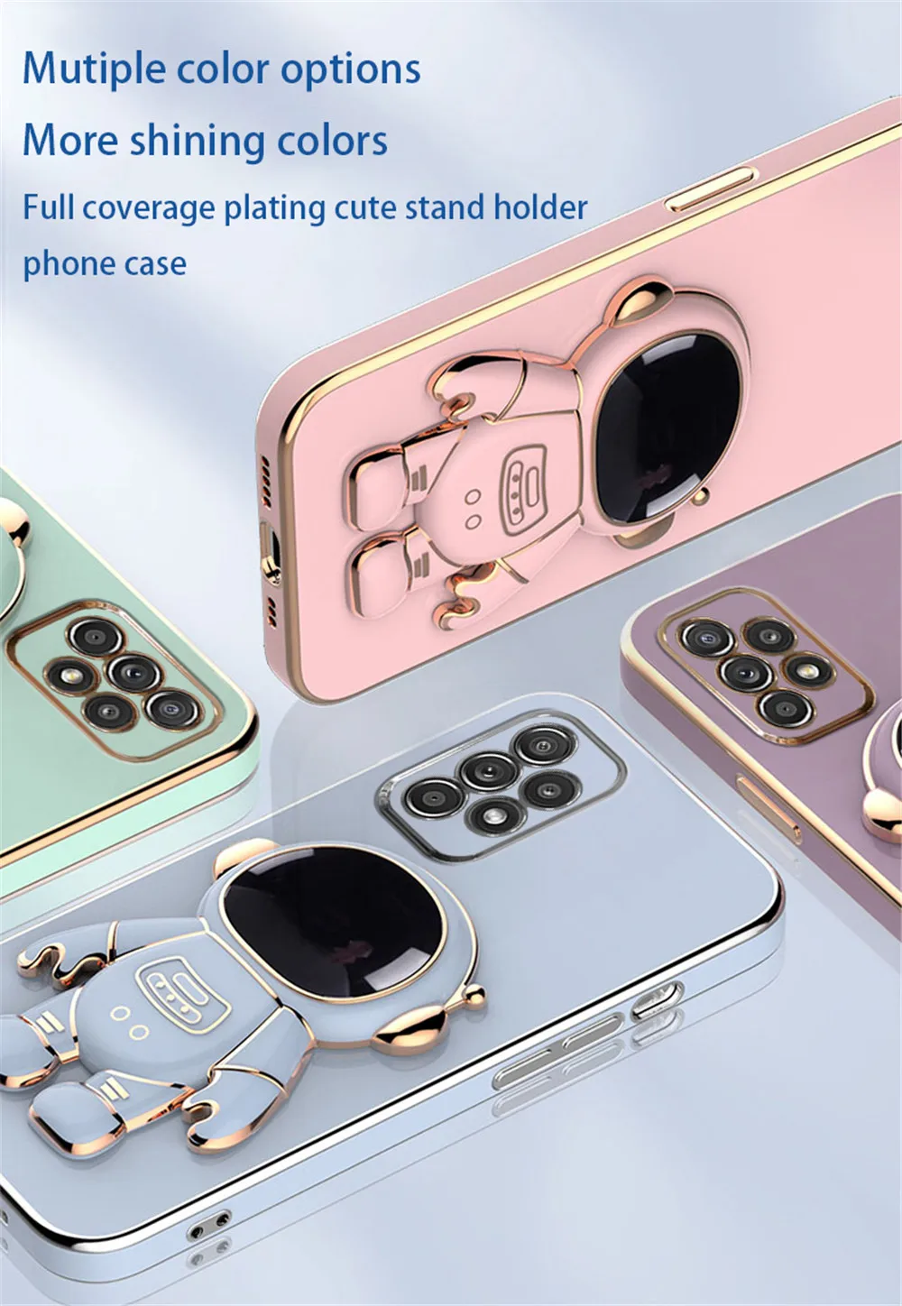 Couvercle de support d'espace d'astronaute plaqué, pour Huawei Honor X9B 5G X9 B X9b X 9B, support de protection en Silicone souple pour objectif d'appareil photo_voghion.com