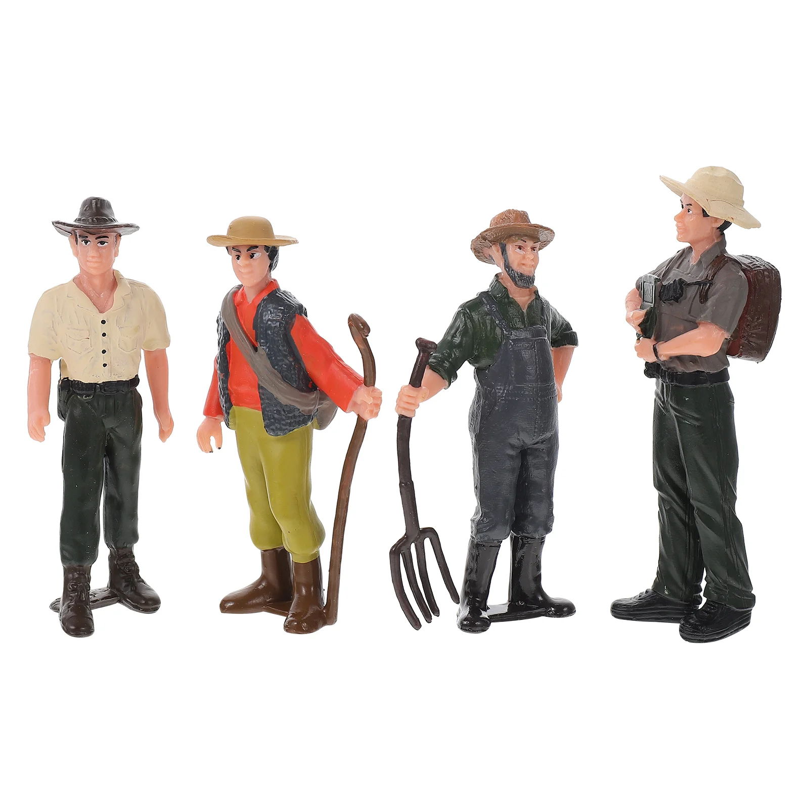 

4 Pcs Simulation Small Farmers Mini Toys Decor Farmworker Figures Human Model Statue Figurines Props Vinyl People Child