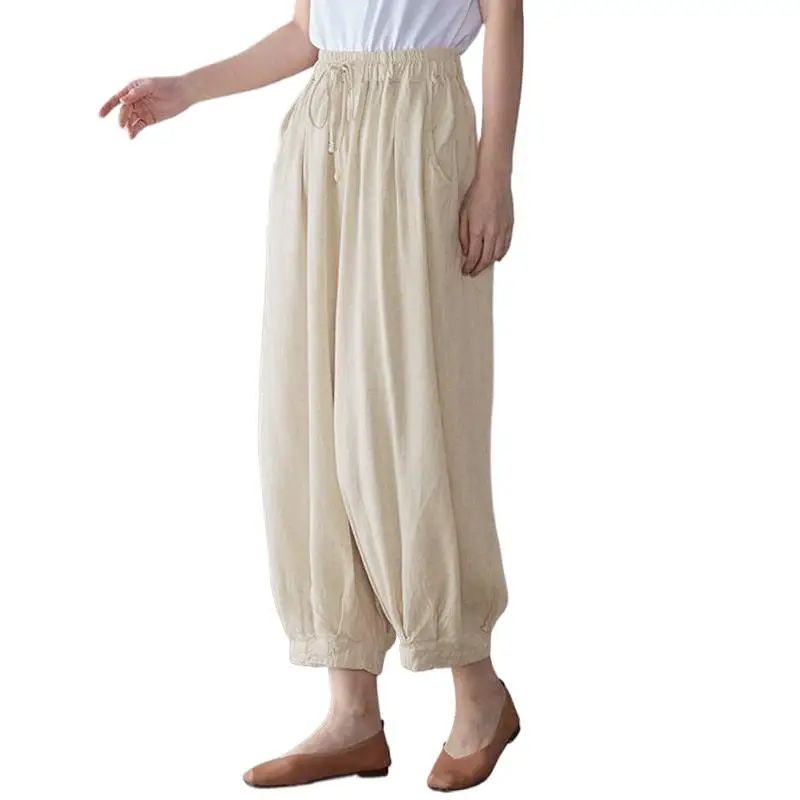 Women Cotton Linen Casual Pants