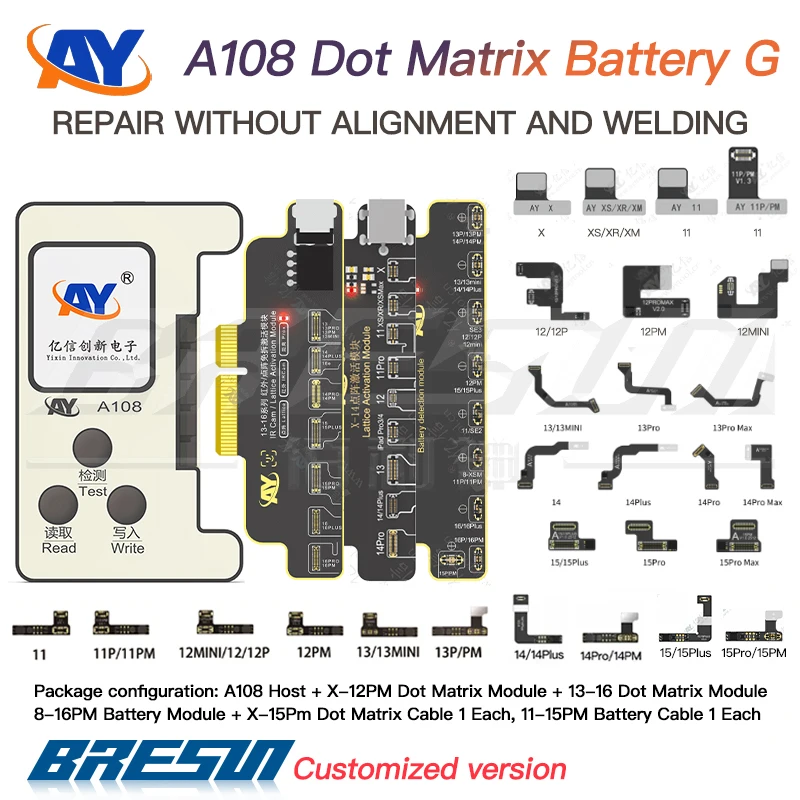 AY A108 Dot Matrix Repair Cable iPhone X/XR/XS/11/12/13/14 15 Pro Max Mini Dot Projector Read Write Matrix Face ID Repair dot matrix repair cable