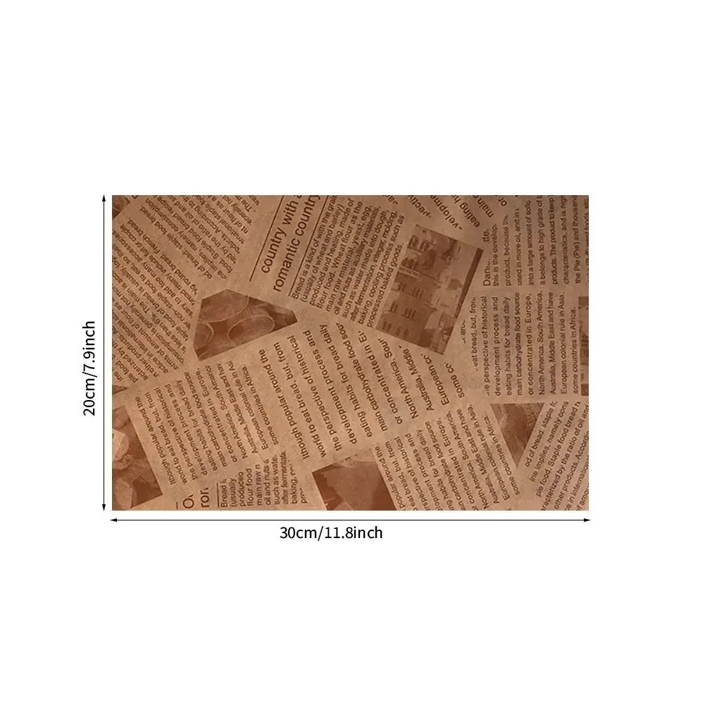 200 Vellen Bakpapier Krantenlook 25x25 Cm - Oliebestendig Hamburgerpapier Voor Burgers, Friet En Fingerfood