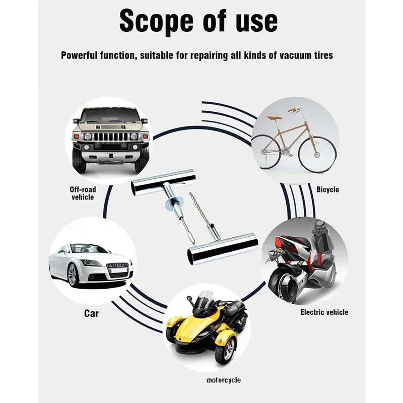 Car Repair Tools 57pcs Car Tire Repair Kit Studding Tool Set Auto Bike Motorcycle Puncture Plug