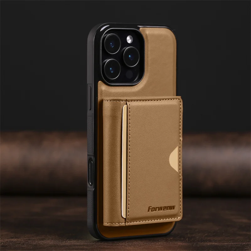 2-in-1 Magnetic Wireless Charging PU Leather Phone Case