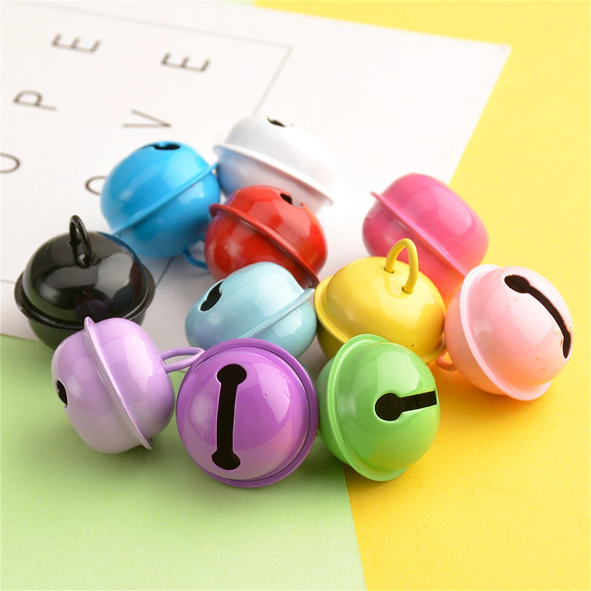 Miwayer Metal Jingle Bells hand bell Macaron Color 22mm Christmas Party Crafts Decoration DIY Make Handmade Material 25Pcs