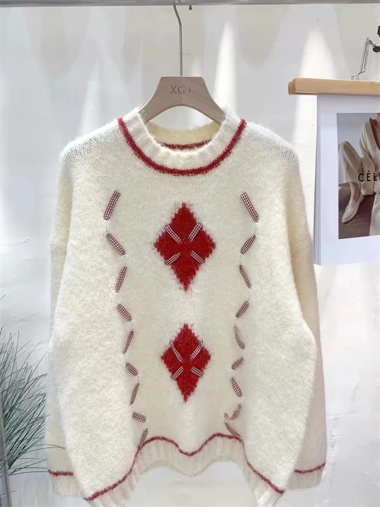 

Sweater Women Winter Pullover Girls Sweater Oversize Knitting Tops Vintage Long Sleeve Fall Female Knitted Outerwear Warm Pull