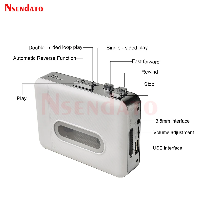 Usb Cassette Tape Audio Player Conversor com Gravador Captura pc pc Alto-falante Telefone Ipod - Image 5