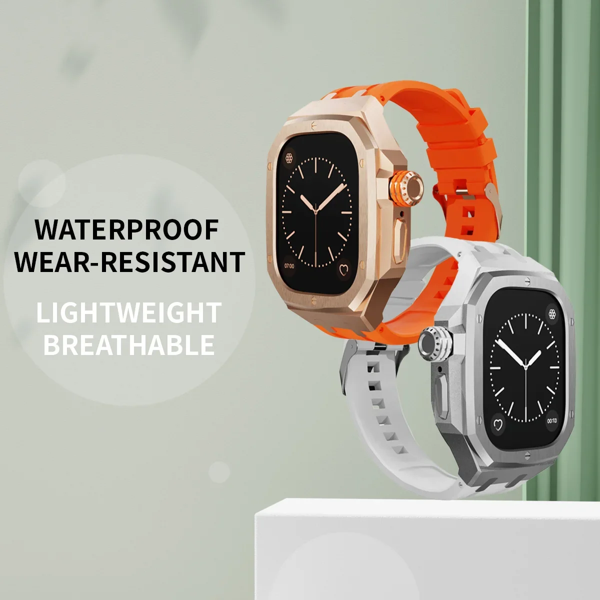 Luxury Liquid Silicone Strap Mod Kit for Apple Watch Ultra 2/Ultra 49MM Stainless Steel Case for IWatch Series 49Mm Accessories