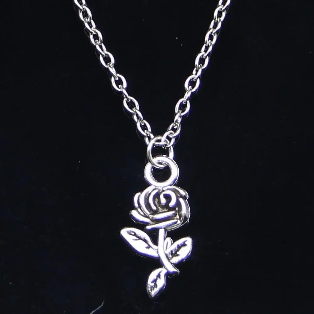 

20 шт. Новое модное ожерелье 21 мм подвеска в виде цветка розы короткое длинное ожерелье для женщин и мужчин Подарочное ювелирное изделие чокер