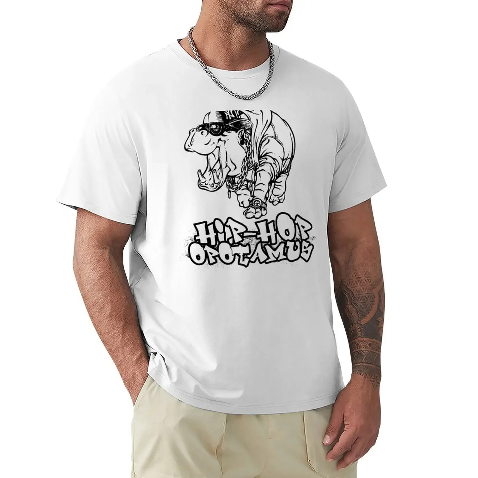 

Hip Hop Opotamus T-Shirt sweat oversizeds sweat shirts, men sports fans boys animal print heavyweight t shirts for men
