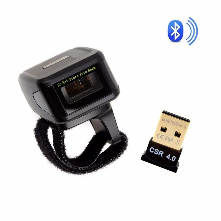 Scanner de Código de Barras sem Fio qr Leitor de Código de Barras Anel Dedo Inventário Contador Coletor de Dados Scanners de Código de Barras Pdf 417 1d 2d - Imagem 4