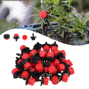 Ugello per irrigazione automatica del Cappuccetto Rosso a otto fori, ugello a flusso regolabile a 8 fori, attrezzatura per irrigazione a goccia in vaso 1