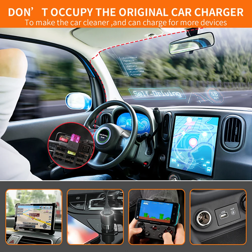 대시 캠 하드 와이어 키트 마이크로 Type-C USB 포트 DC 12/24V  5V 차량용 충전기 2A 24H 주차 모니터 DVRS GPS 레코더 용 벅 라인