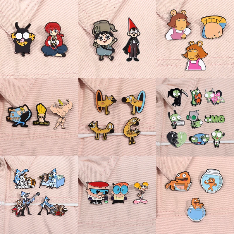 2-9pcs/set Cartoon Characters Collection Enamel Pins Anime Roles Brooch Lapel Badge Accessories Fashion Jewelry Gifts