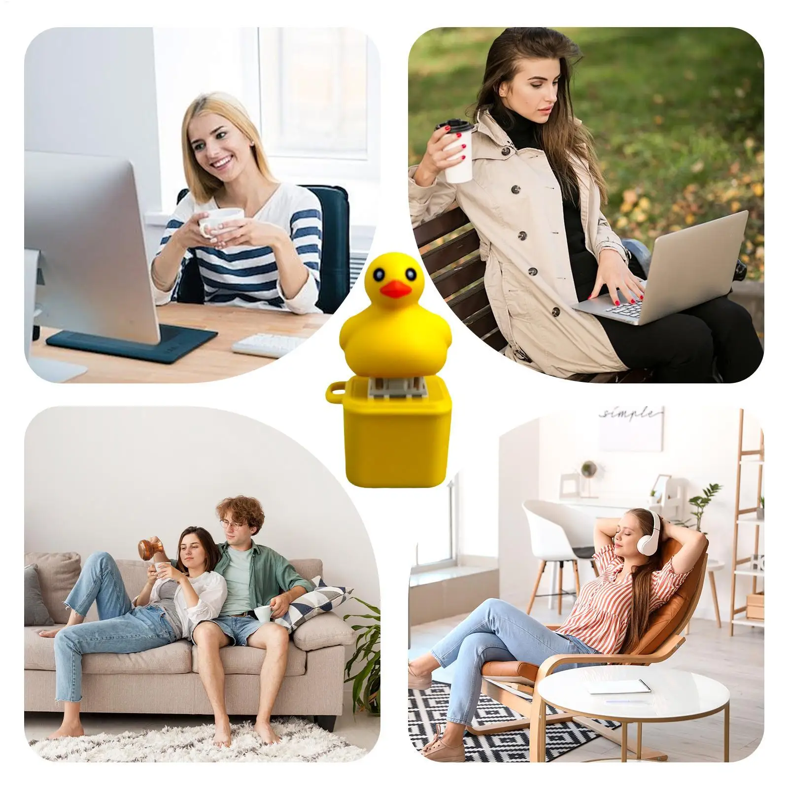 Duckys Quacking Fidget Toy Duck Key Chain Quacking Fidget Toy Keyboard Sensory Game Stress Relief Home Decor for Bag & Tabletop