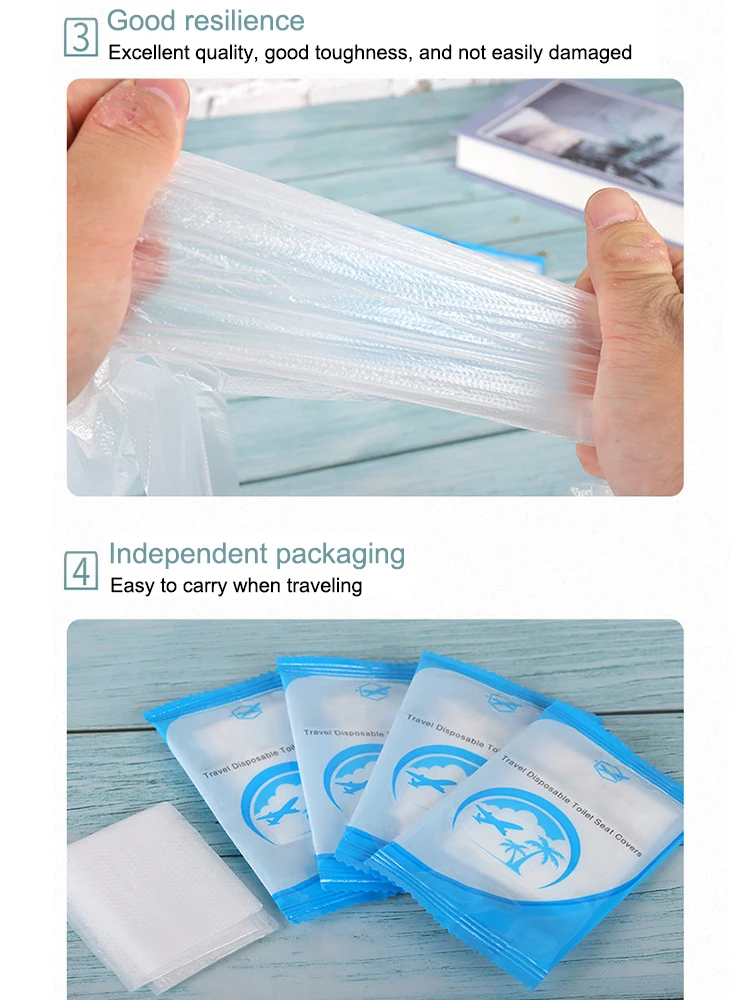 Toilet Seat Cover Disposable 50pcs Travel Adhesive Portable Hotel Waterproof Maternity Seat Cushion Paper Universal