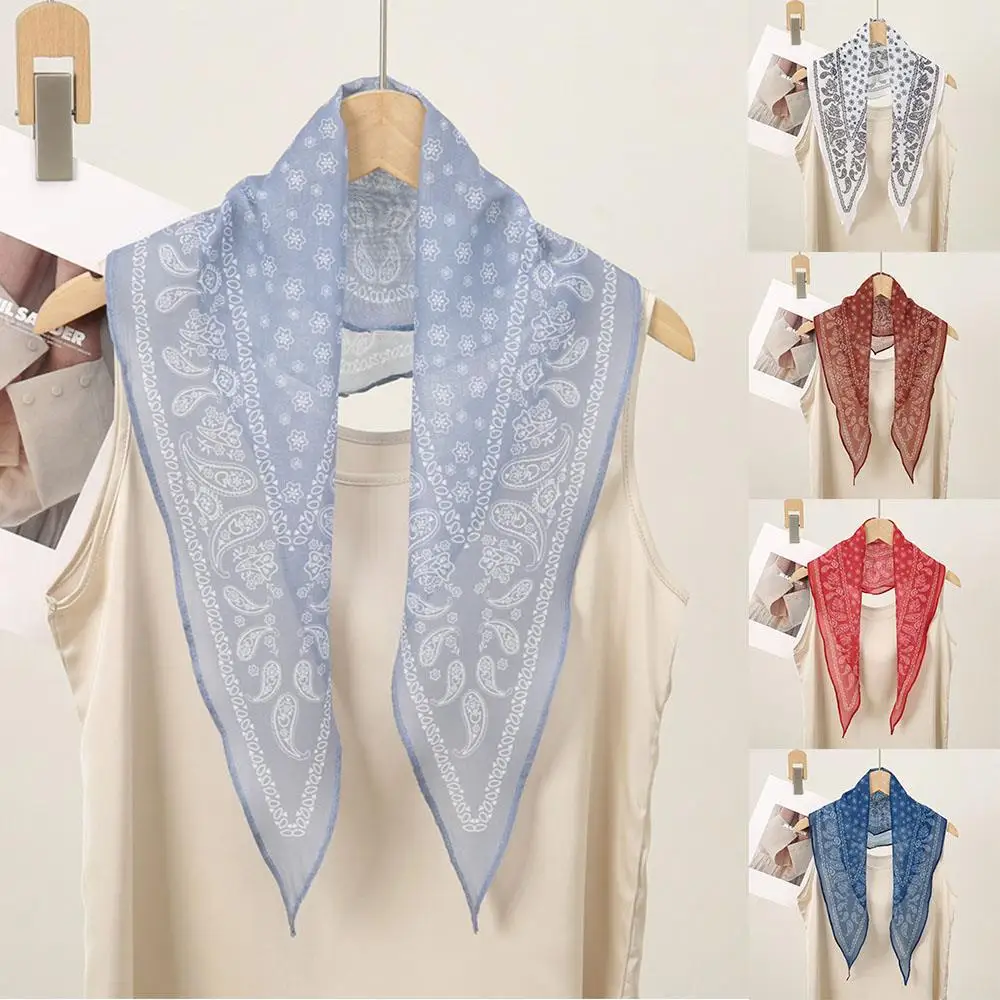 Elegant Paisley Silk Headscarf and Neck Shawl