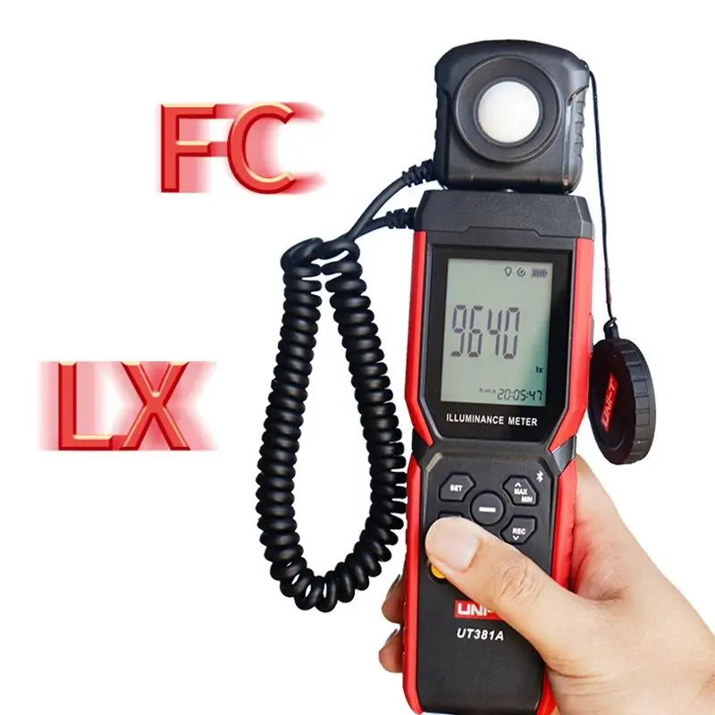 UNI-T UT381A Illuminometer Integrated & Split Digital Light Illuminance Meter 400000 Lx 37160 Fc Luxometer with Bluetooth APP