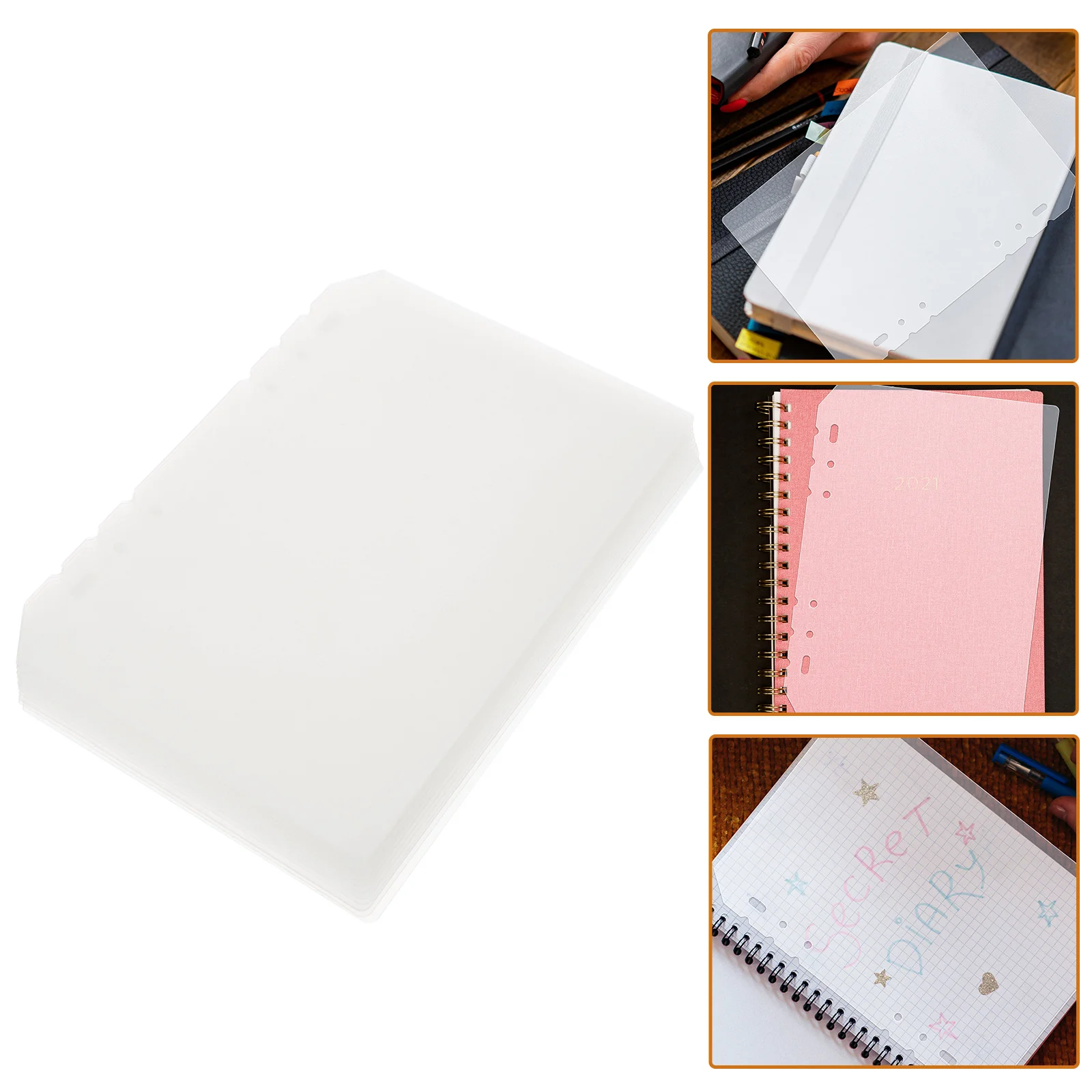 

12 Pcs Inner Page Fence Notebook Tab Dividers Index Detachable Binder Plastic Folders Classification Tabs Pp Perforated