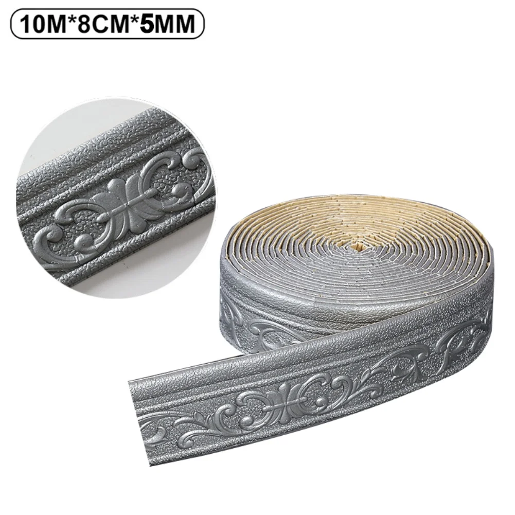 Waterproof Self-Adhesive 3D Wall Trim and Skirting Border Sticker