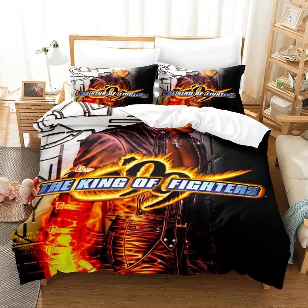 

Anime The King Of Fighter Bedding Set Boys Girls Twin Queen Size Duvet Cover Pillowcase Bed Kids Adult Home Textile Customizable