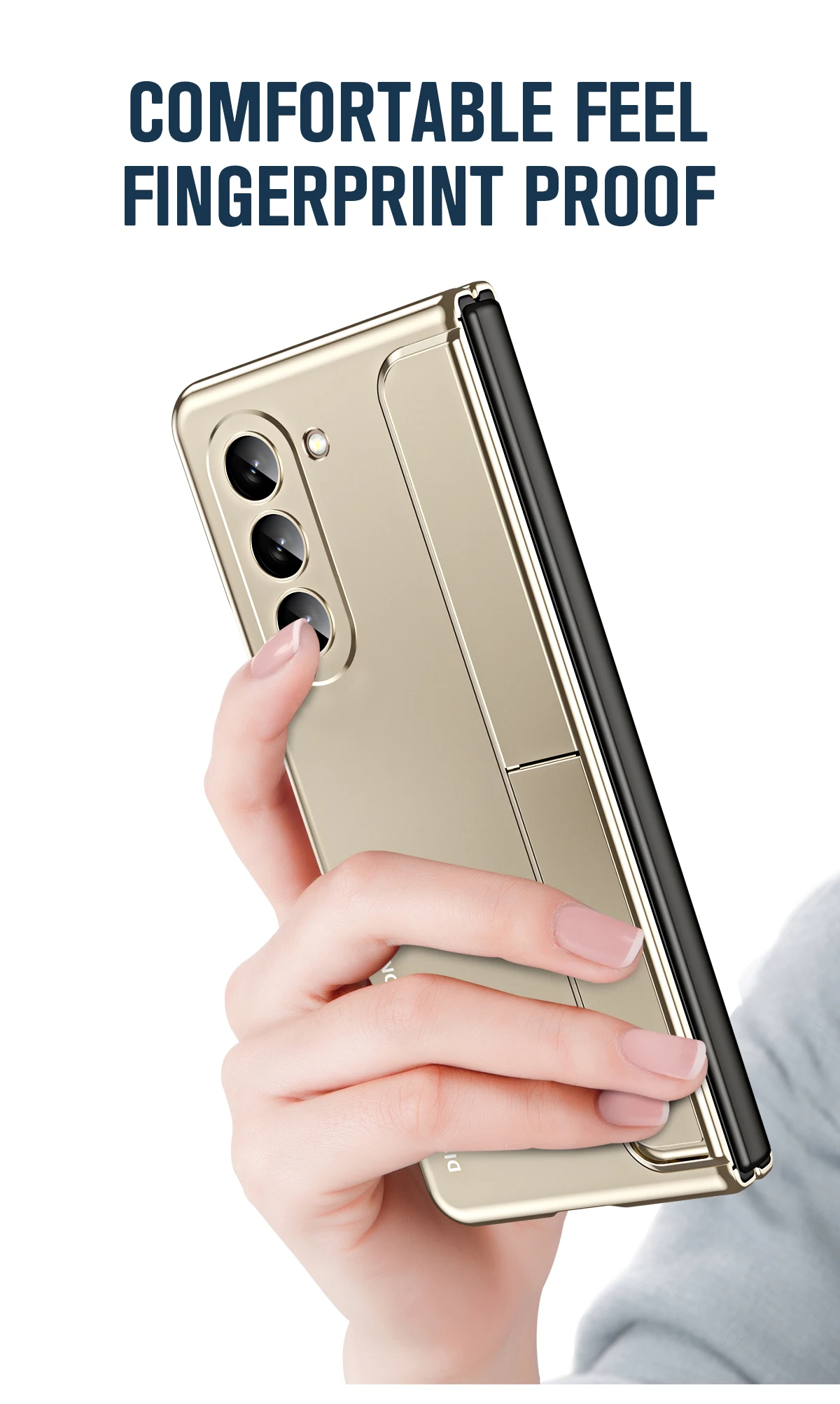 Case For Samsung Galaxy Z Fold 5 4 5G Detachable Pen Slot Holder Bracket Plating Plastic Cover With Front Screen_voghion.com