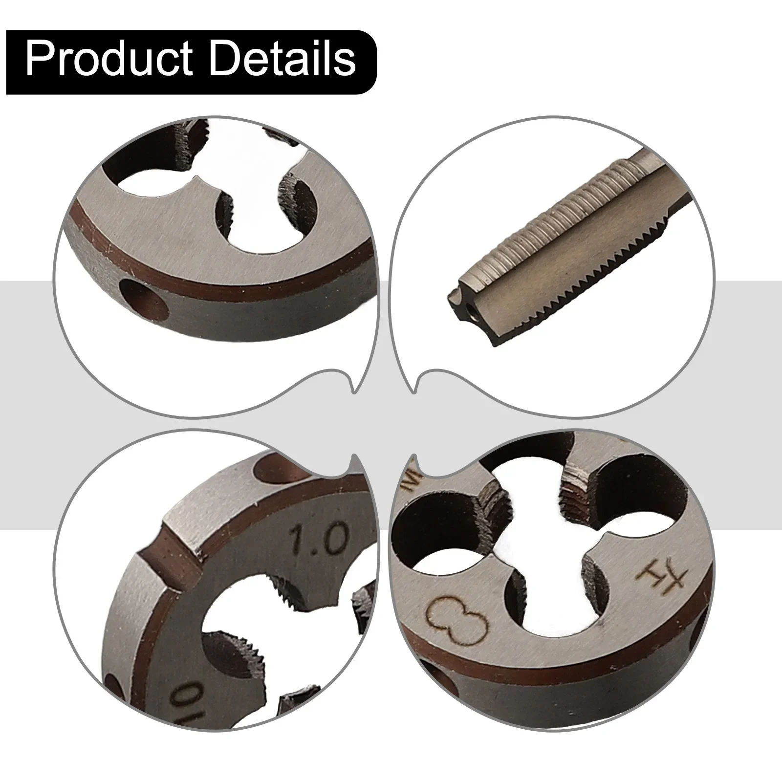 탭 다이스 1 * M10 X 1.0mm 다이스 1 * M10 X 1.0mm 탭 1.0mm 다이스 내구성 HSS M10 X 1mm 고품질 1.0mm 탭