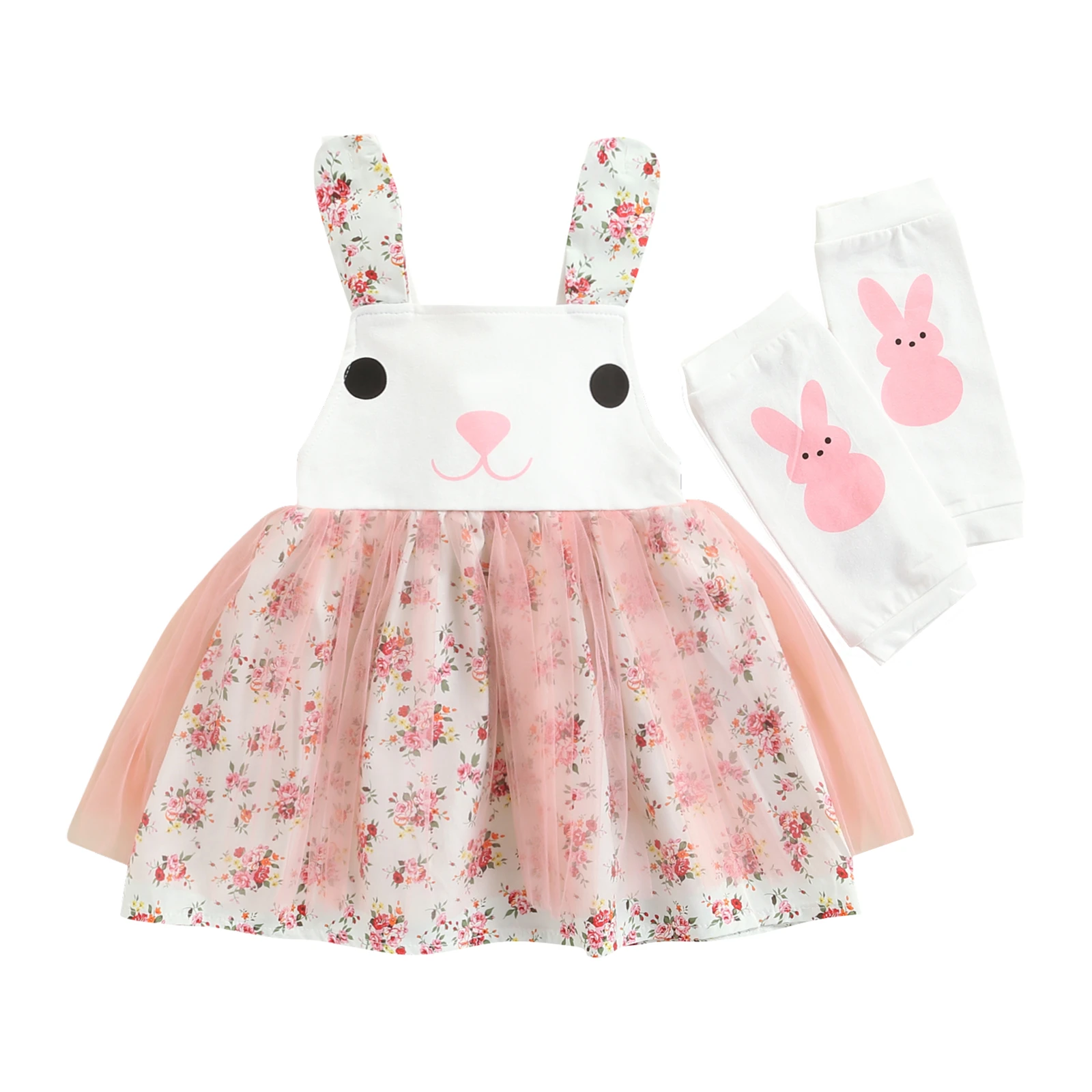 Vestido De Niña Con Estampado De Conejo De Dibujos Animados Vestido De Niña Con Estampado De Conejo De Dibujos Animados