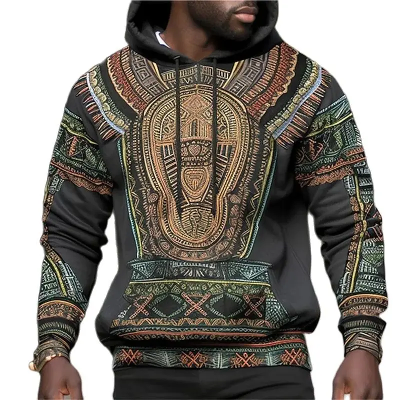 

Graphic Tribal Daily Ethnic Casual Men's 3D Print Hoodie Pullover Sports Outdoor Holiday Vacation Hoodies Hooded Spring & Fall