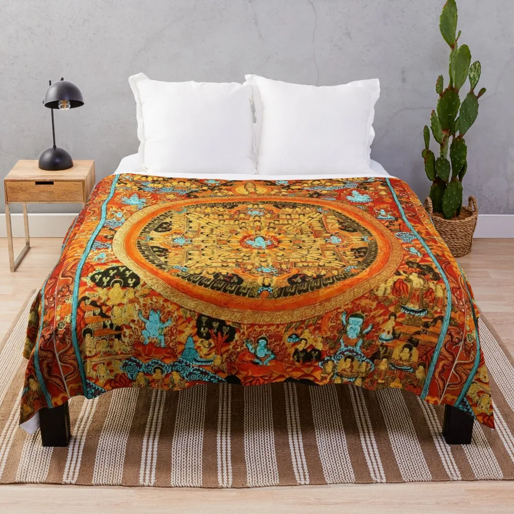 

Buddhist Mandala Ashta Bhairava Thangka 45 Throw Blanket sofa Flannels Blanket Warm Blanket Camping Blanket
