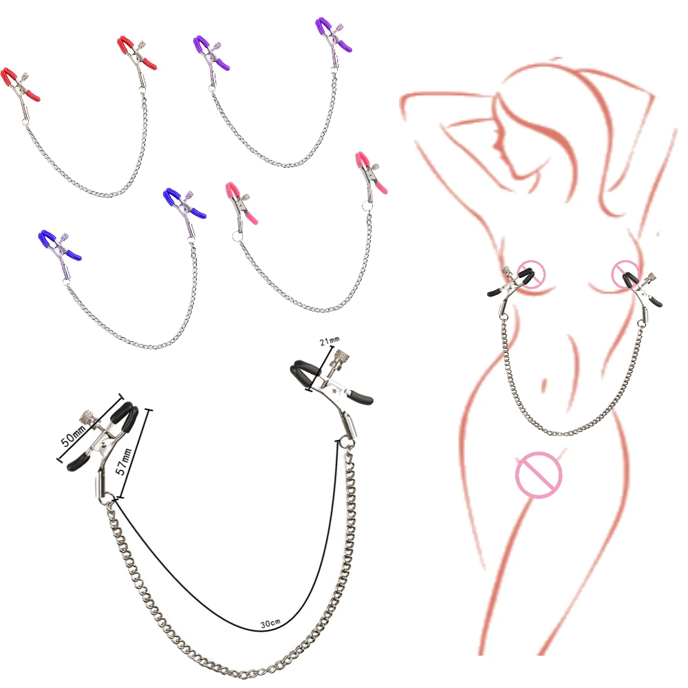 Spiele für Erwachsene, Bdsm-Spielzeug, Nippelklemmen mit Kettenstimulator, Zubehör, Massage, Körper, weibliche Nippelklemme, Klitorisklemme, Bondage ab 18 Jahren