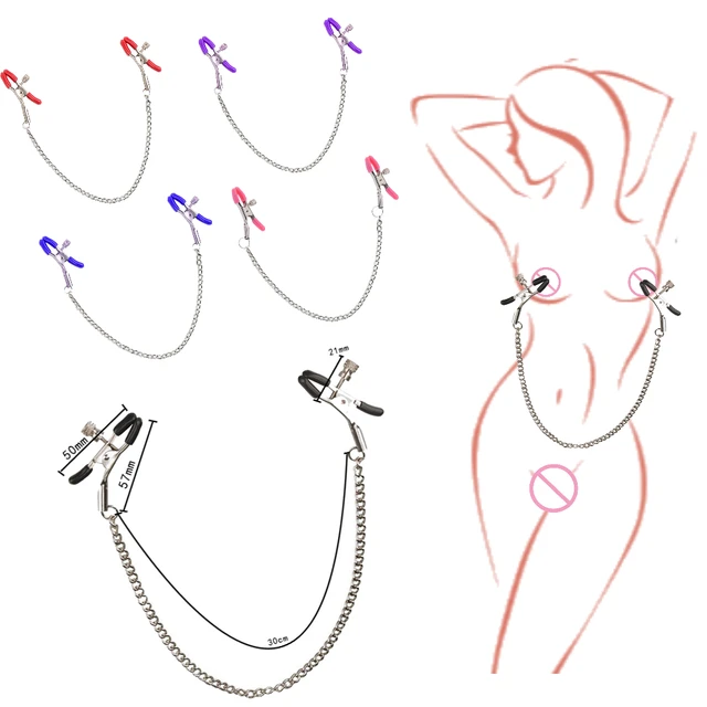 Spiele für Erwachsene, Bdsm-Spielzeug, Nippelklemmen mit Kettenstimulator, Zubehör, Massage, Körper, weibliche Nippelklemme, Klitorisklemme, Bondage ab 18 Jahren