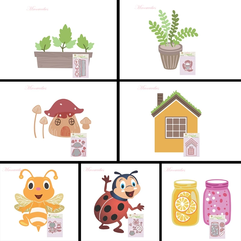 

Y1UB цветочный горшок трафареты трафареты для скрапбукинга альбом бумажная карта тиснение DIY ремесло