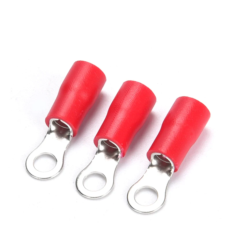 Wire Connectors 50pcs RV1.25-3 4 5 6 8 10 12 Ring Insulated Electrical Crimp Terminal Cable AWG