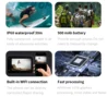 CERASTES Action Camera 4K60FPS WiFi Anti-shake Action Camera With Remote Control Screen Waterproof Sport Camera drive recorder 4